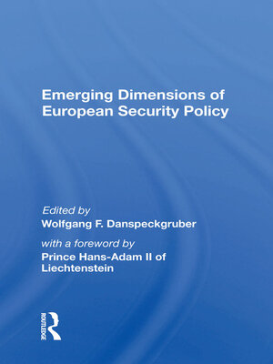 cover image of Emerging Dimensions of European Security Policy